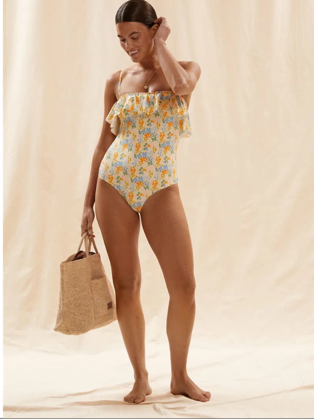 NWT & OTHER STORIES Frill Bandeau Swimsuit